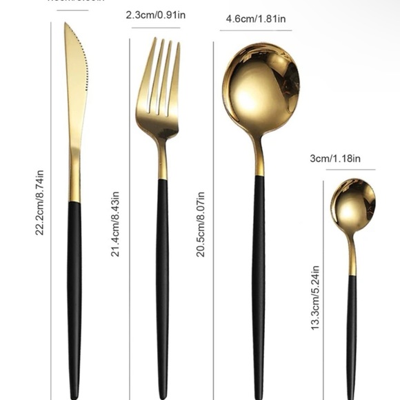 24-Piece Gold Silverware Set Gold Utensils Set for 6, Gold Spoons and Fork NWT - Picture 12 of 15